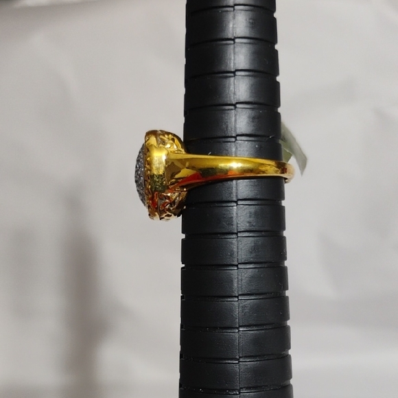 New 925 Sterling Silver Yellow W Sapphires Ring Sz 7 - Picture 7 of 13